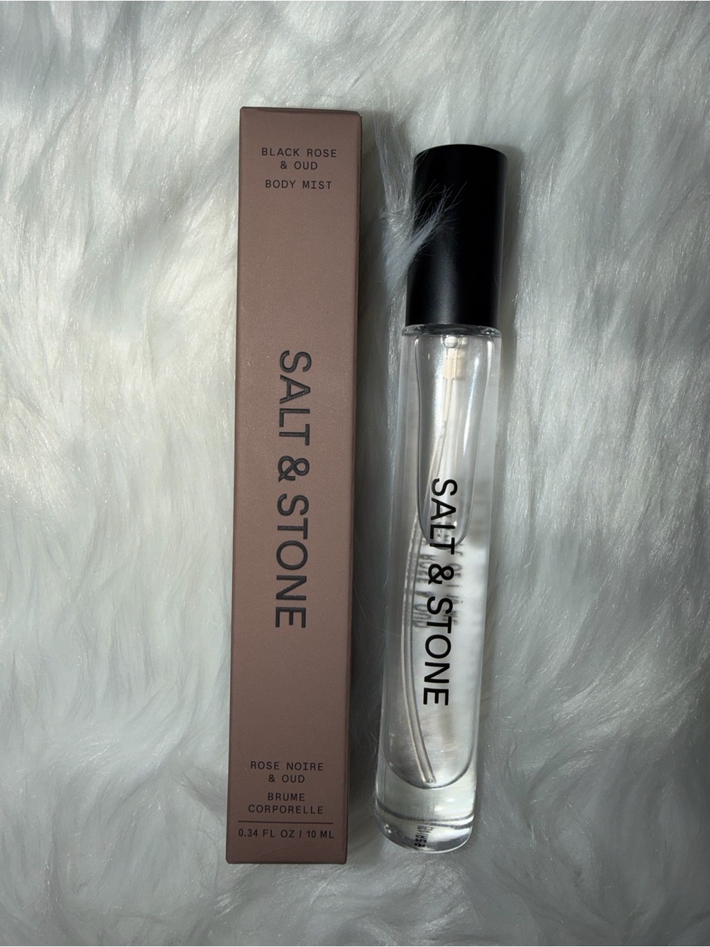 Salt & Stone Black Rose & Oud Body Mist — Pink Bottle
